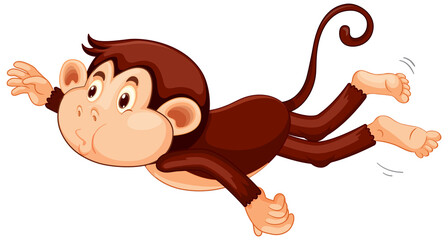 Floating monkey cartoon character