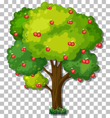 Apple tree on transparent background