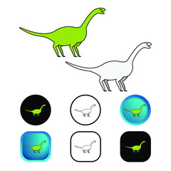 Flat Camarosaurus Dinosaur Icon Collection