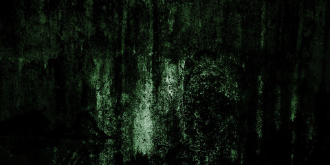 Dark green shabby walls. Scary cement texture