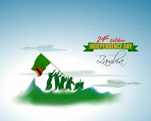 Foto op Aluminium vector illustration for Zambia independence day. © NAVIN