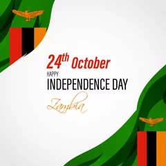 Foto op Aluminium vector illustration for Zambia independence day. © NAVIN