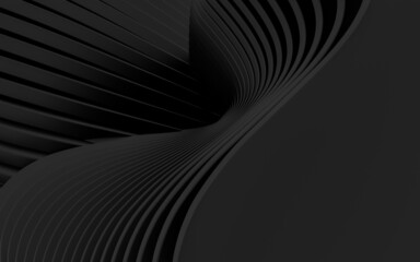 dark black wave abstract background 3d rendering flat design style