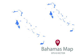 Couple Set Map,Blue Map of Bahamas,Vector EPS10
