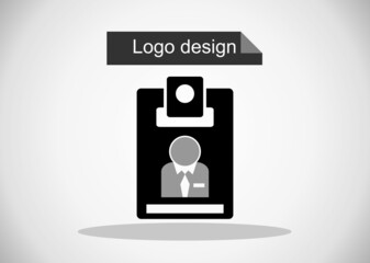 Id card icon in flat style. Identity badge vector illustration