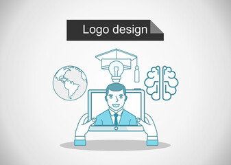 Online education concept. Online training courses, specialization, tutorials, lectures.