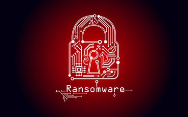ransomware virus, padlock, encrypt key, 