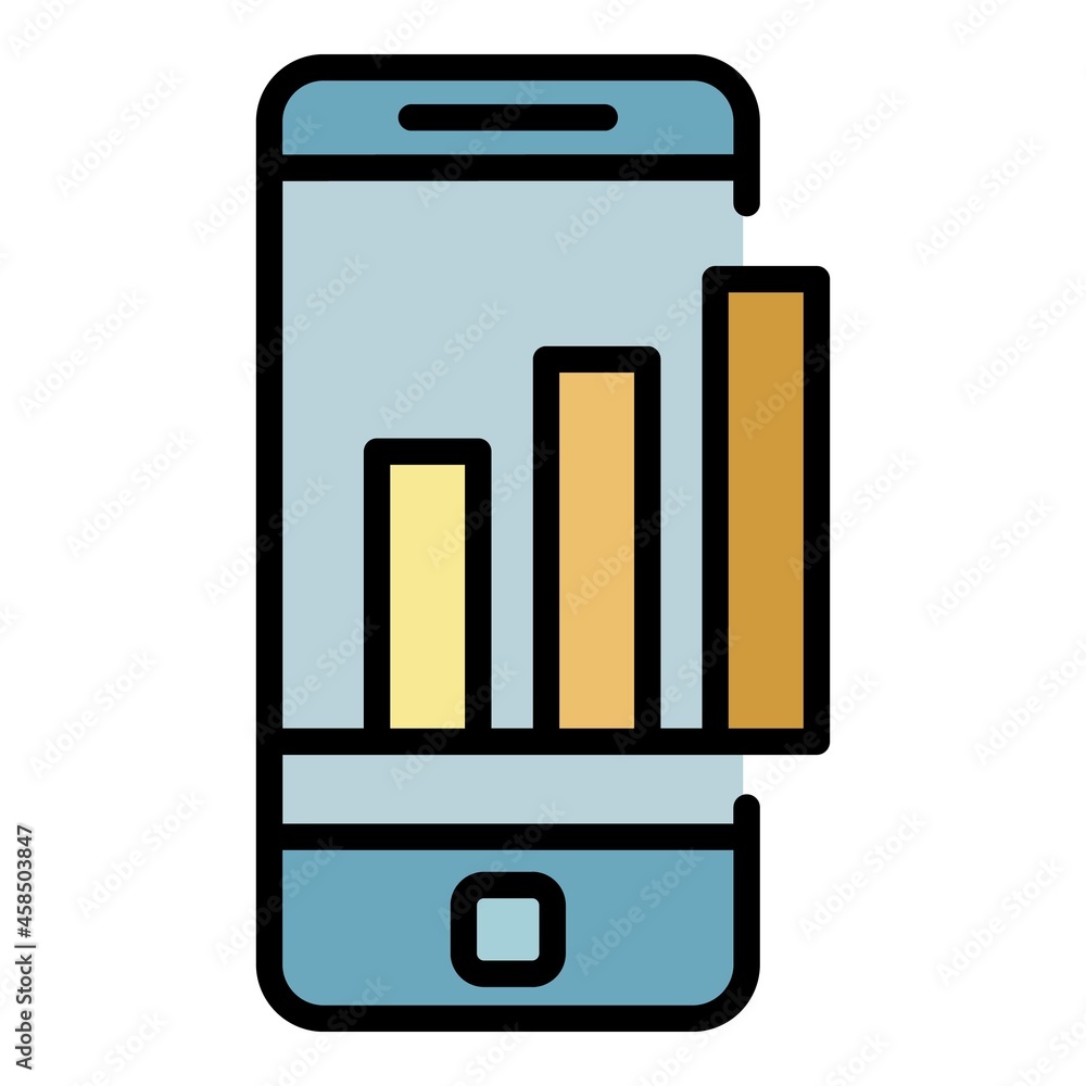 Poster finance graph column icon. outline finance graph column vector icon color flat isolated