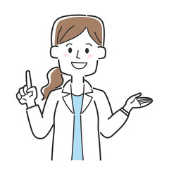 丁寧に説明する女性の医師