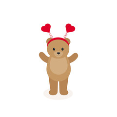 This is a teddy bear for valentines day on a white background.