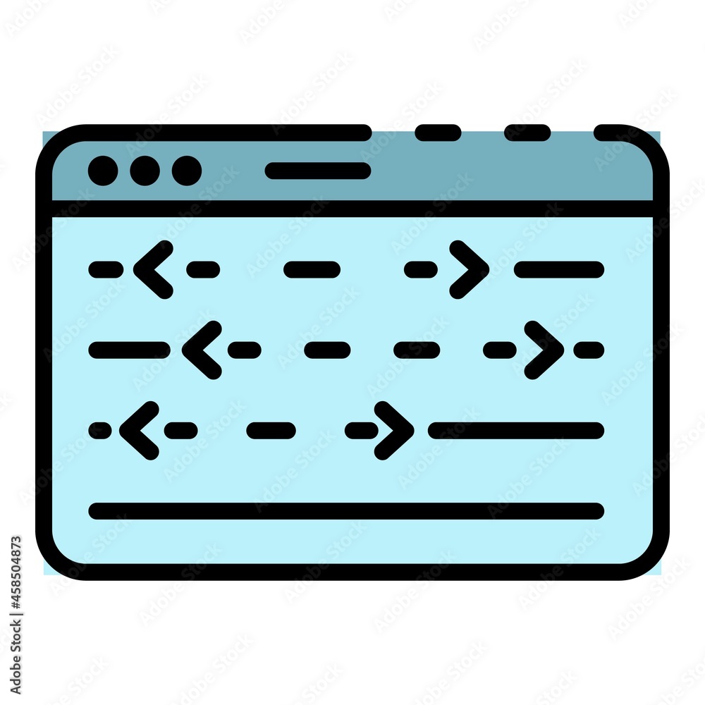 Poster web window with control panel icon. outline web window with control panel vector icon color flat iso
