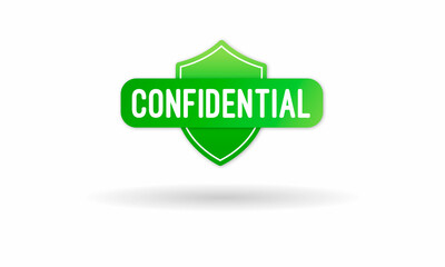 Confidential green stamp vector, isolated on white background. Flat icon. Vector illustration. Vector illustration eps 10
