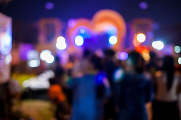 Blurred Street night pedestrians.