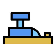 Cashier equipment icon. Outline cashier equipment vector icon color flat isolated