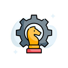 Strategy management vector filled outline icon style illustration. EPS 10 file
