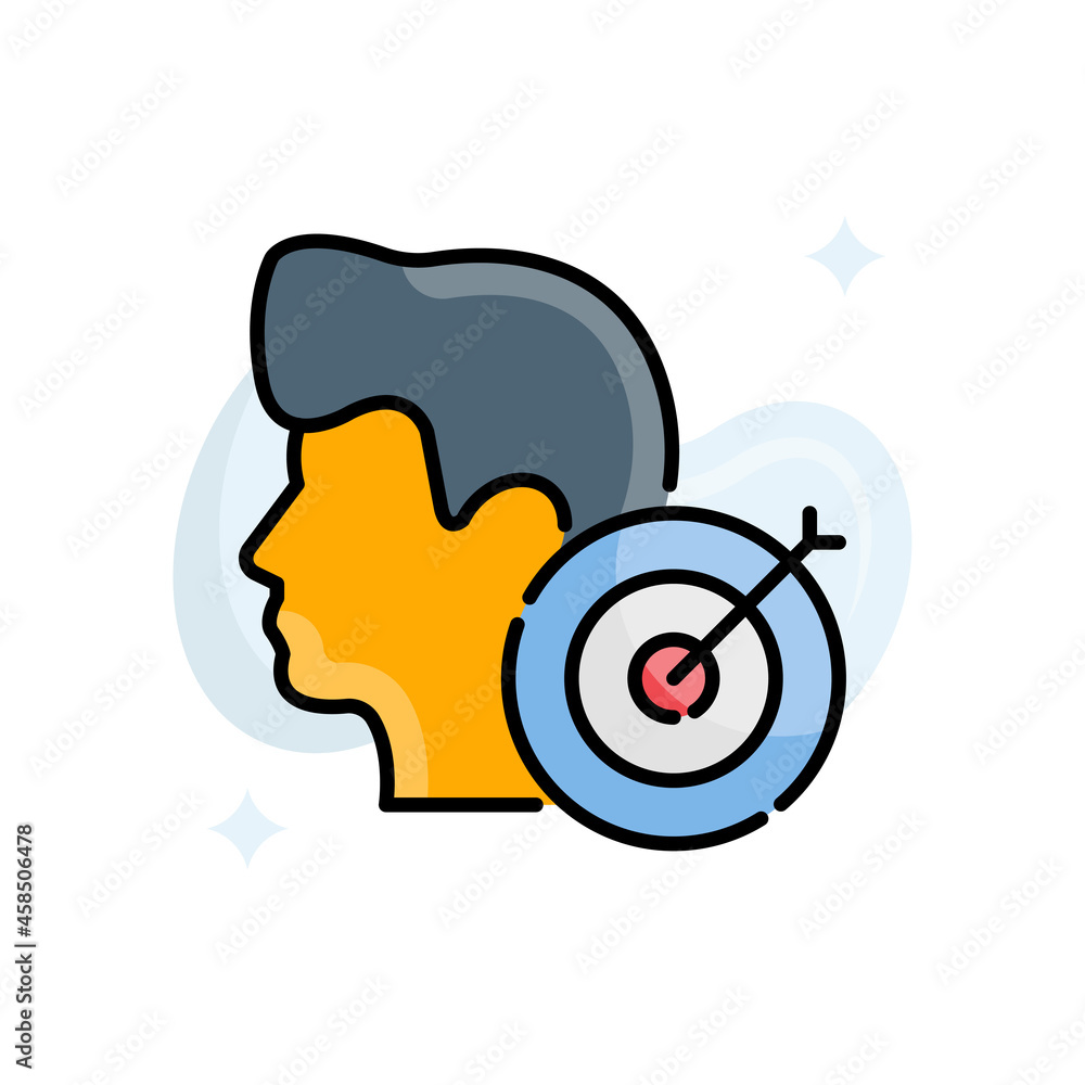 Poster man target vector filled outline icon style illustration. eps 10 file