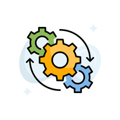 Operational Alignment vector filled outline icon style illustration. EPS 10 file
