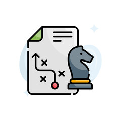 Strategy vector filled outline icon style illustration. EPS 10 file