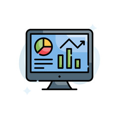 Business Dashboard vector filled outline icon style illustration. EPS 10 file