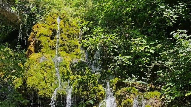 Waterfall named "Hair of Venus" near Casaletto Spartano, Cilento , Italy