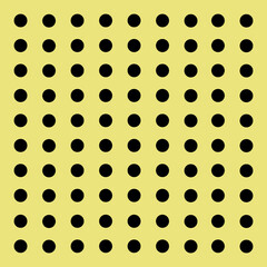 Peg board with round holes. Yellow peg board perforated texture background for working bench tools. Vector illustration.