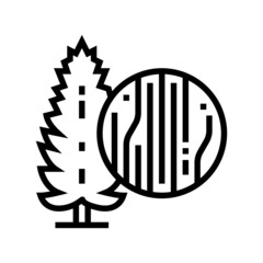 pine wood line icon vector. pine wood sign. isolated contour symbol black illustration