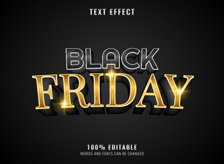 golden black friday editable text effect
