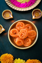 Diwali sweets jalebi Jhangiri Imarti zalabia jndian Sweet dessert mithai festival Dussehra Holi...