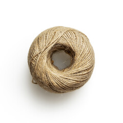 Isolated roll of twine on white background