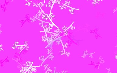 Light Pink vector elegant wallpaper with branches.