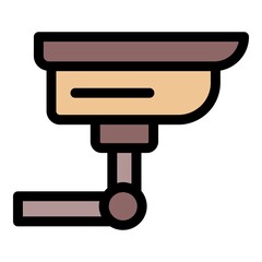 Outdoor security camera icon. Outline outdoor security camera vector icon color flat isolated