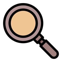 Police magnify glass icon. Outline police magnify glass vector icon color flat isolated