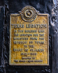 Texas Legation Plaque in London, UK