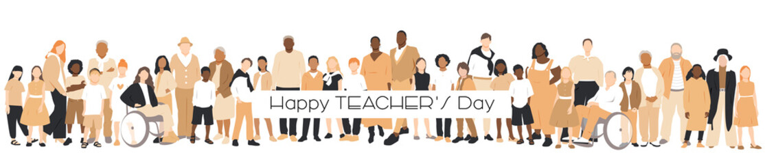Fototapeta premium Happy Teacher's Day card.