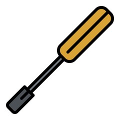 Wide screwdriver icon. Outline wide screwdriver vector icon color flat isolated