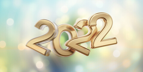 golden symbol of the year 2022 3d-illustration