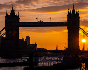 Tower Bridge Sunset in London, UK