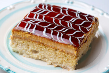 Traditional balkan dessert: slice of the trilece dessert