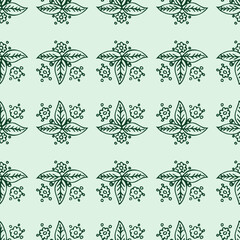 green pattern with elements of nature