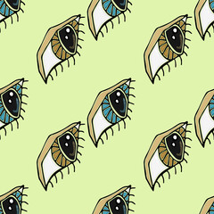 cute eyes on an olive background
