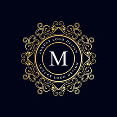 Set of Elegant Capital Letters Vintage Logo Filigree Monograms. Beautiful Collection. English Alphabet. Simple Drawn Emblems. Graceful wreath. Design of Calligraphic Insignia. Vector Illustration