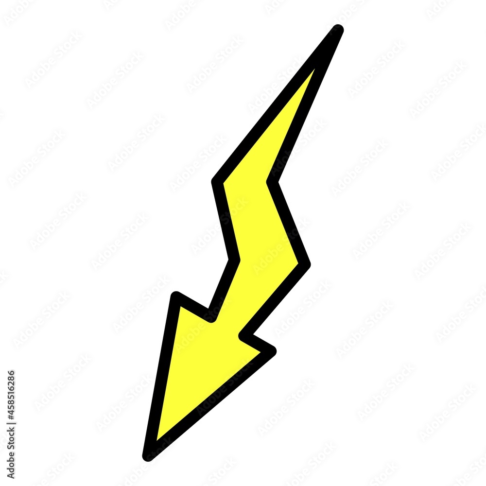 Poster lightning icon. outline lightning vector icon color flat isolated