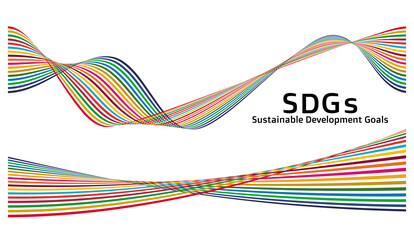 シンプルなグリーティングカード 持続可能な開発目標 SDGs17色のラインアートです ベクタ