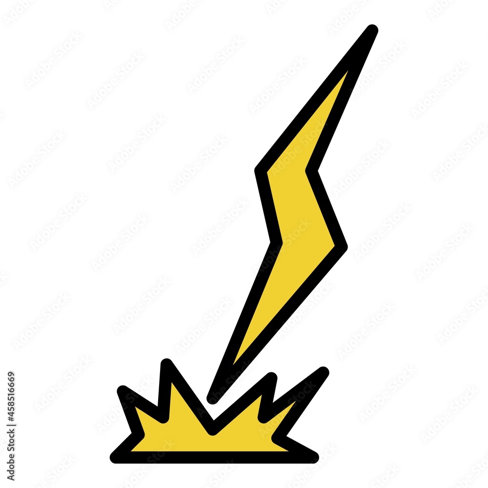 Poster lightning with sparks icon. outline lightning with sparks vector icon color flat isolated