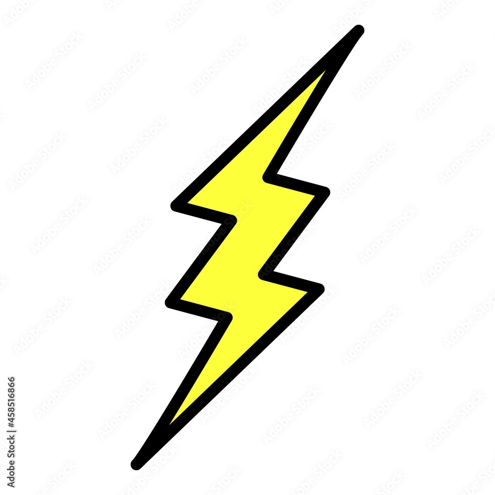 Poster lightning zigzag icon. outline lightning zigzag vector icon color flat isolated
