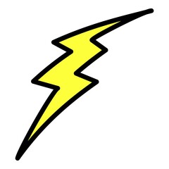 Slanting lightning icon. Outline slanting lightning vector icon color flat isolated