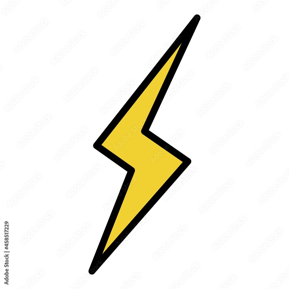 Poster lightning contour icon. outline lightning contour vector icon color flat isolated