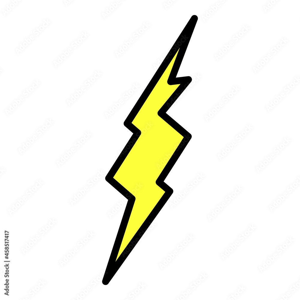Poster lightning in a thunderstorm icon. outline lightning in a thunderstorm vector icon color flat isolate