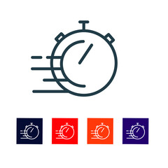  Stop Speed Thin Line Icon stock illustration