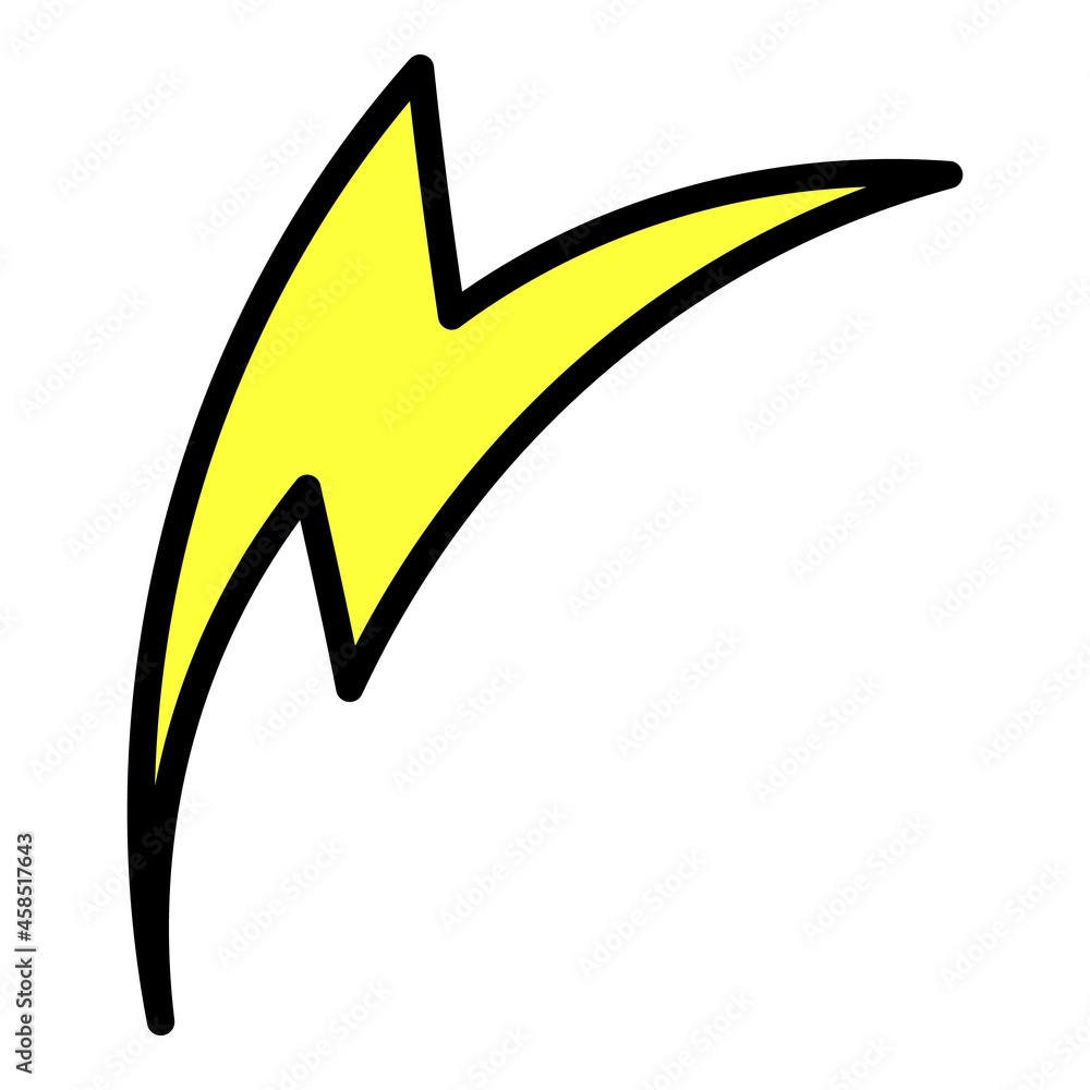 Poster stylized lightning icon. outline stylized lightning vector icon color flat isolated